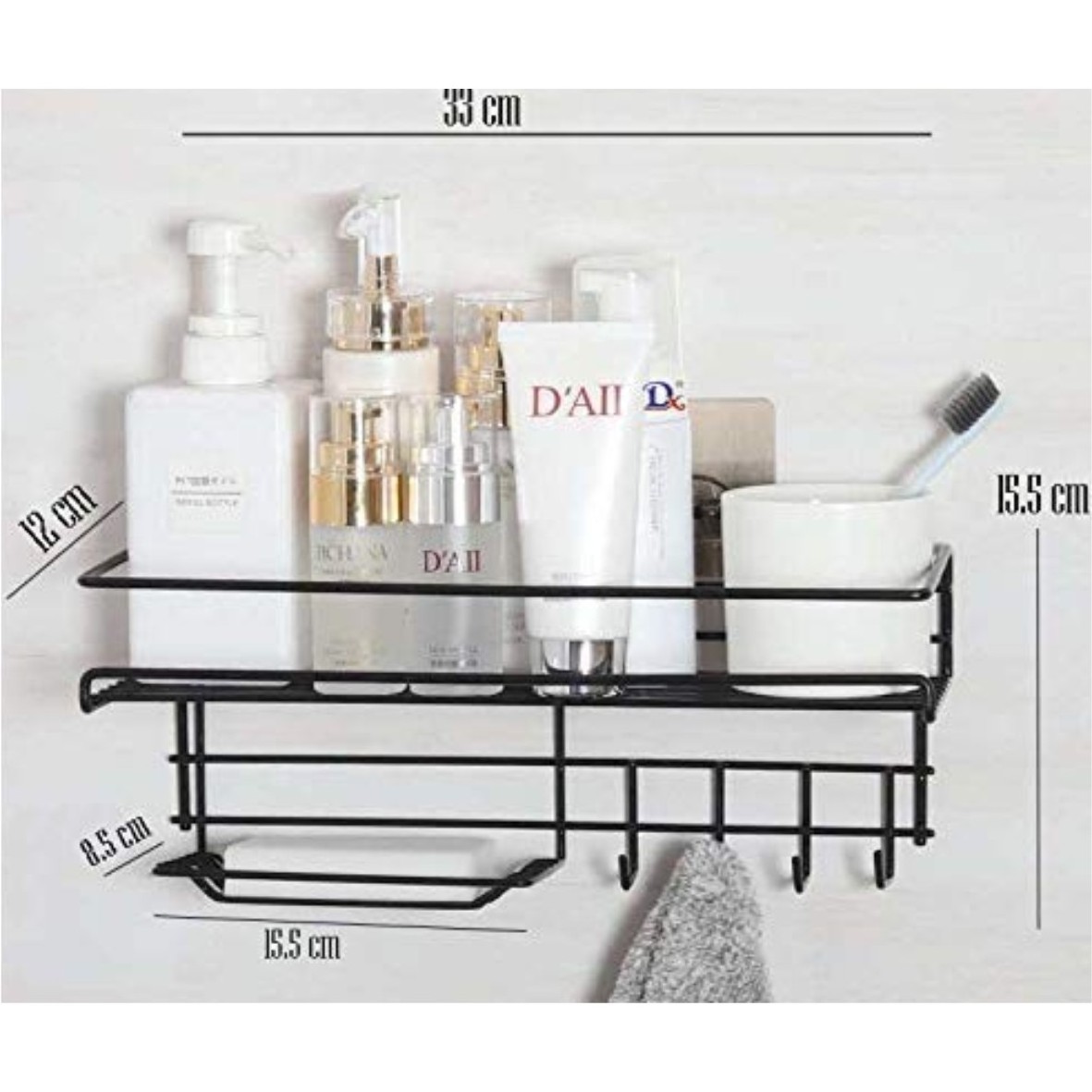 Aggressive Shower Shelf Soap with Hooks Stainless Steel Shower Rack Basket for Shampoo Razor Rustproof Bathroom Shower Caddy