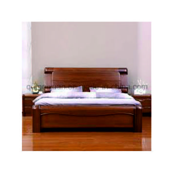 Luxury Bed Frame with bed side table Handmade Nordic Style Walnut Finished Wooden Beds with Storage Box home furniture