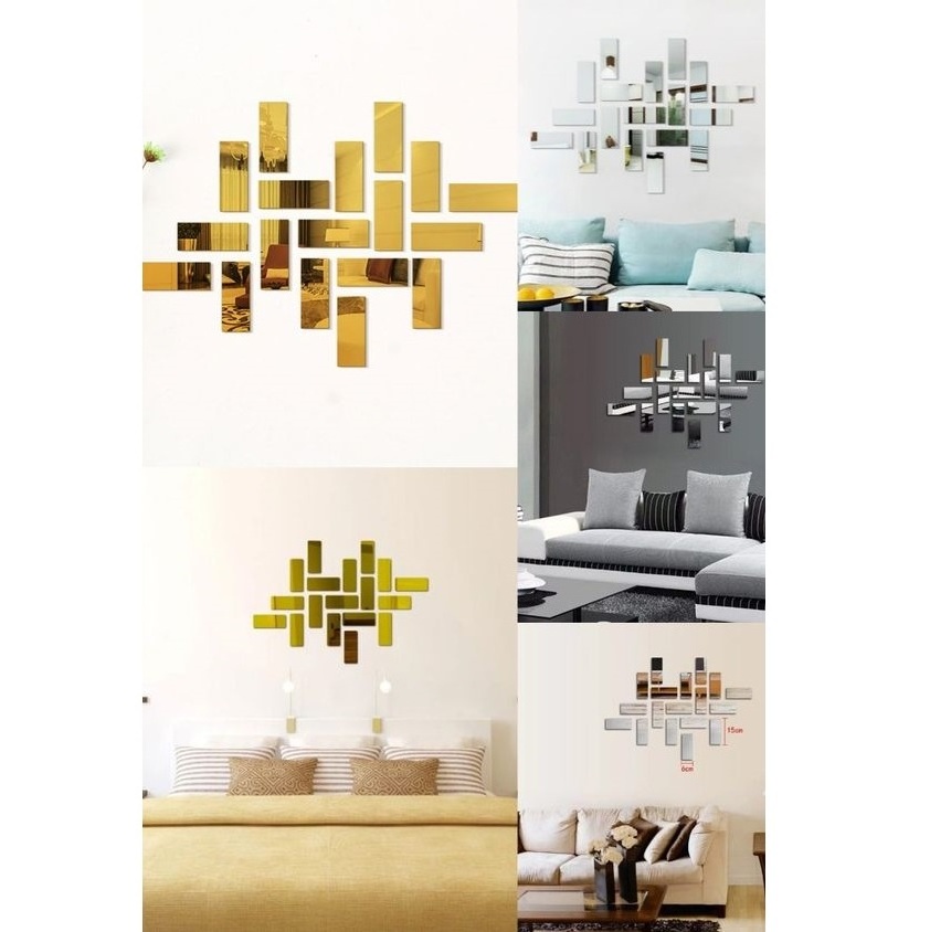 Attractive Golden Mirror Acrylic Wall Art for Wall Decoration High Quality Golden Acrylic Geometric Pattern Art For Decoration