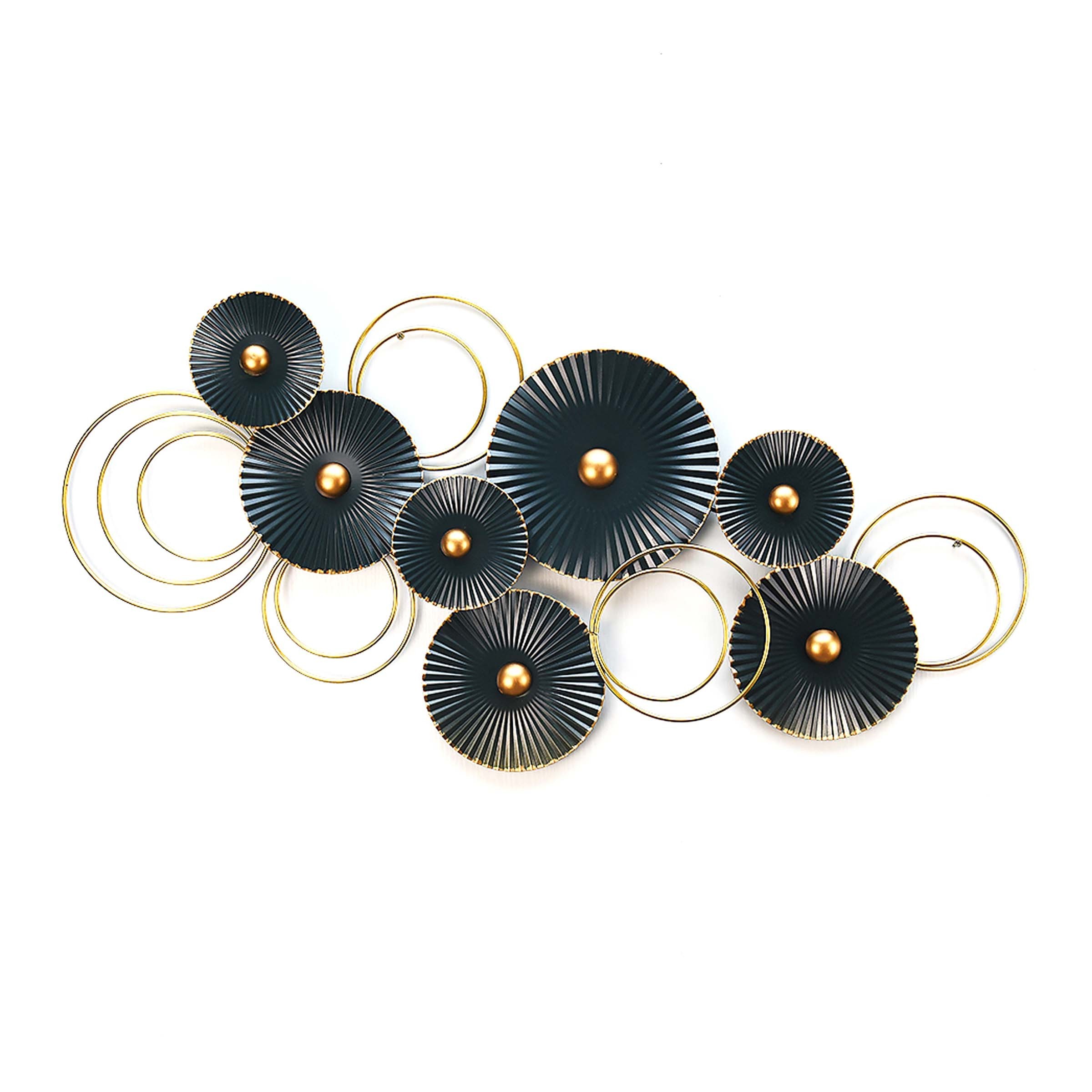 Attractive Black & Silver Toned Abstract Metal Circles Wall Decor Handcrafted Metal Wall Art For Decoration Anniversary Gift