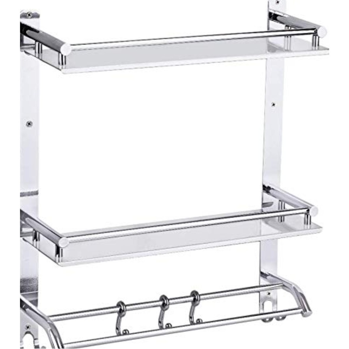 Hot Selling 3 Tier Metal Silver Rack Polished Naturally Multi Purpose Use Rack Kitchen Organizer Bathroom Organizer