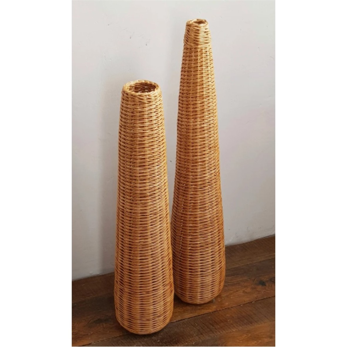 New Arrival Decent Long Flower Vase High Quality Rattan Room Vase Hand woven wicker vase for garden home decor gift for party