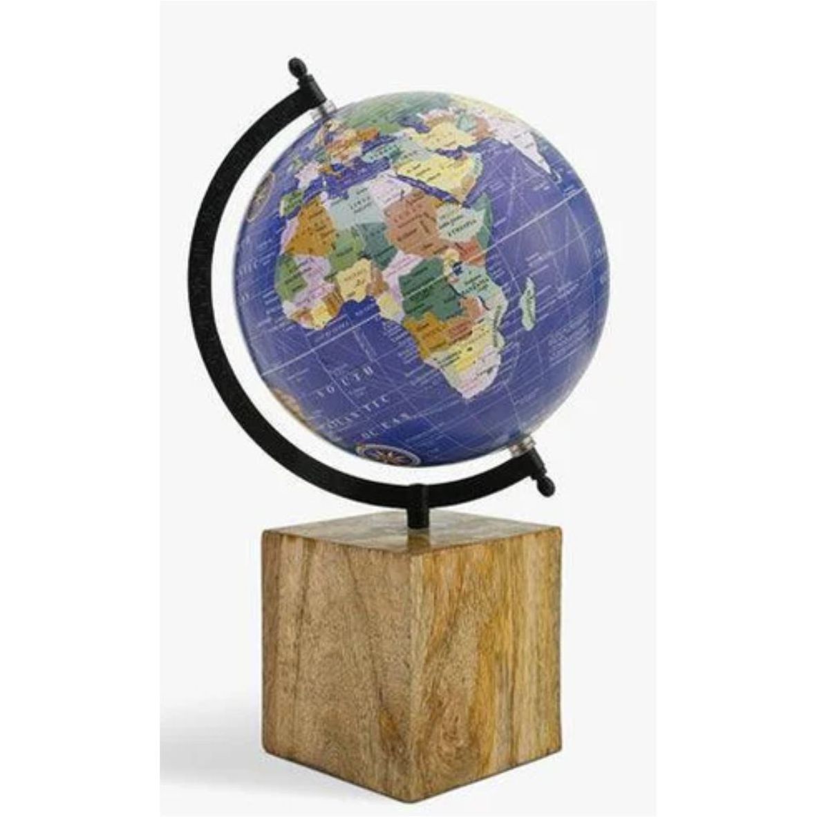 Khaki Earth Ball Globe with Golden Stand For Office Decor