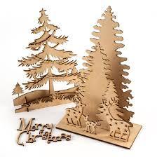 Luxurious Mini MDF christmas tree with base for standing Long Lasting Portable christmas ornaments for Festival Party Decoration