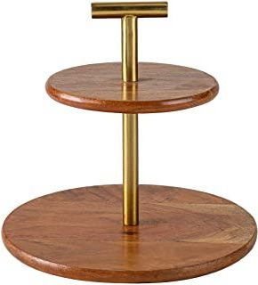 Luxurious Mango Wood  round Cake server cakes stands dessert platter handmade for buffet dining catering hotels eco friendly