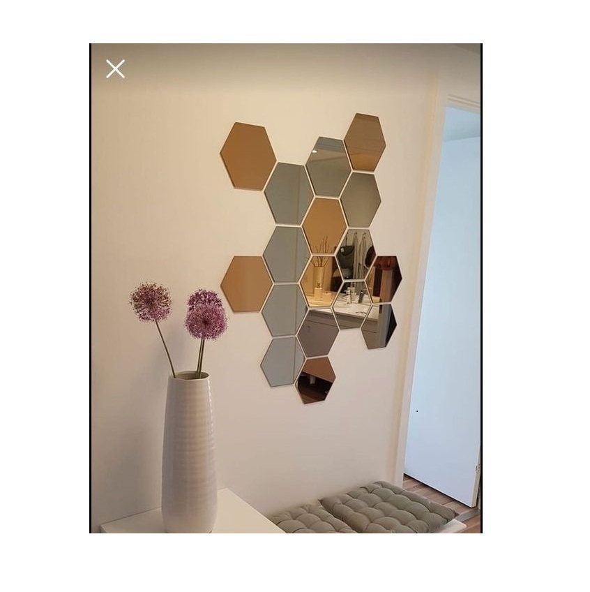 Attractive Golden Mirror Acrylic Wall Art for Wall Decoration High Quality Golden Acrylic Geometric Pattern Art For Decoration