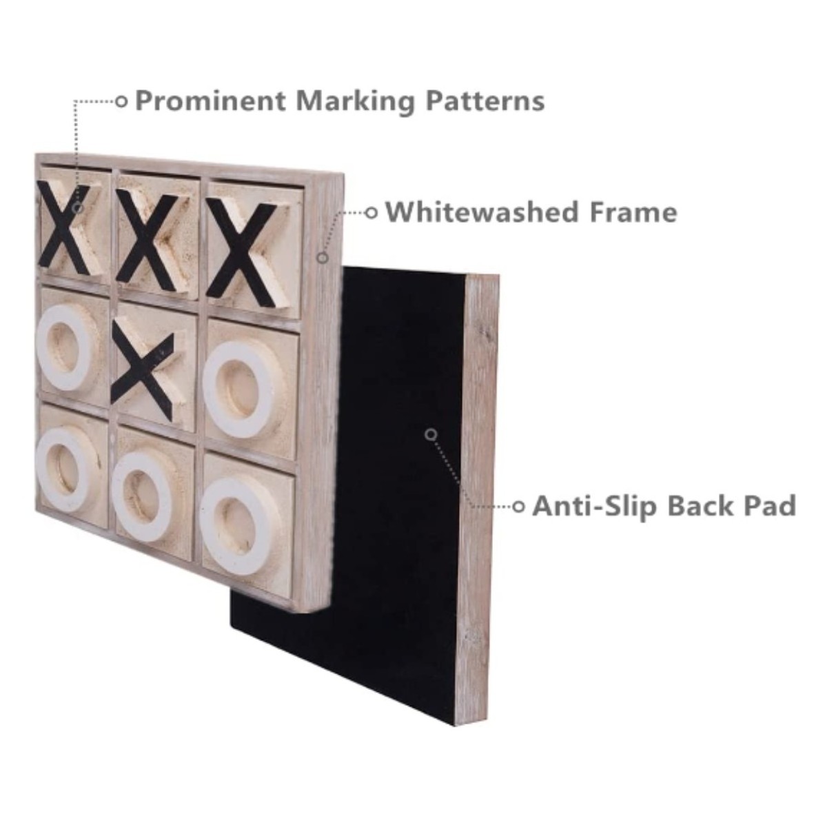 Newest Design Tic Tac Toe Game Set in Black & White Powder Coated With Engraving Handcrafted Wooden Tic Tac Toe Travel Friendly