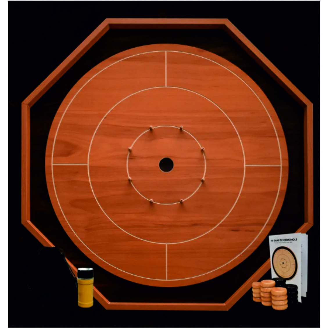 New Arrival Wooden Crokinole Board Game with 24 pieces High Quality Handmade Natural Finished Dark Walnut Finished Board Game