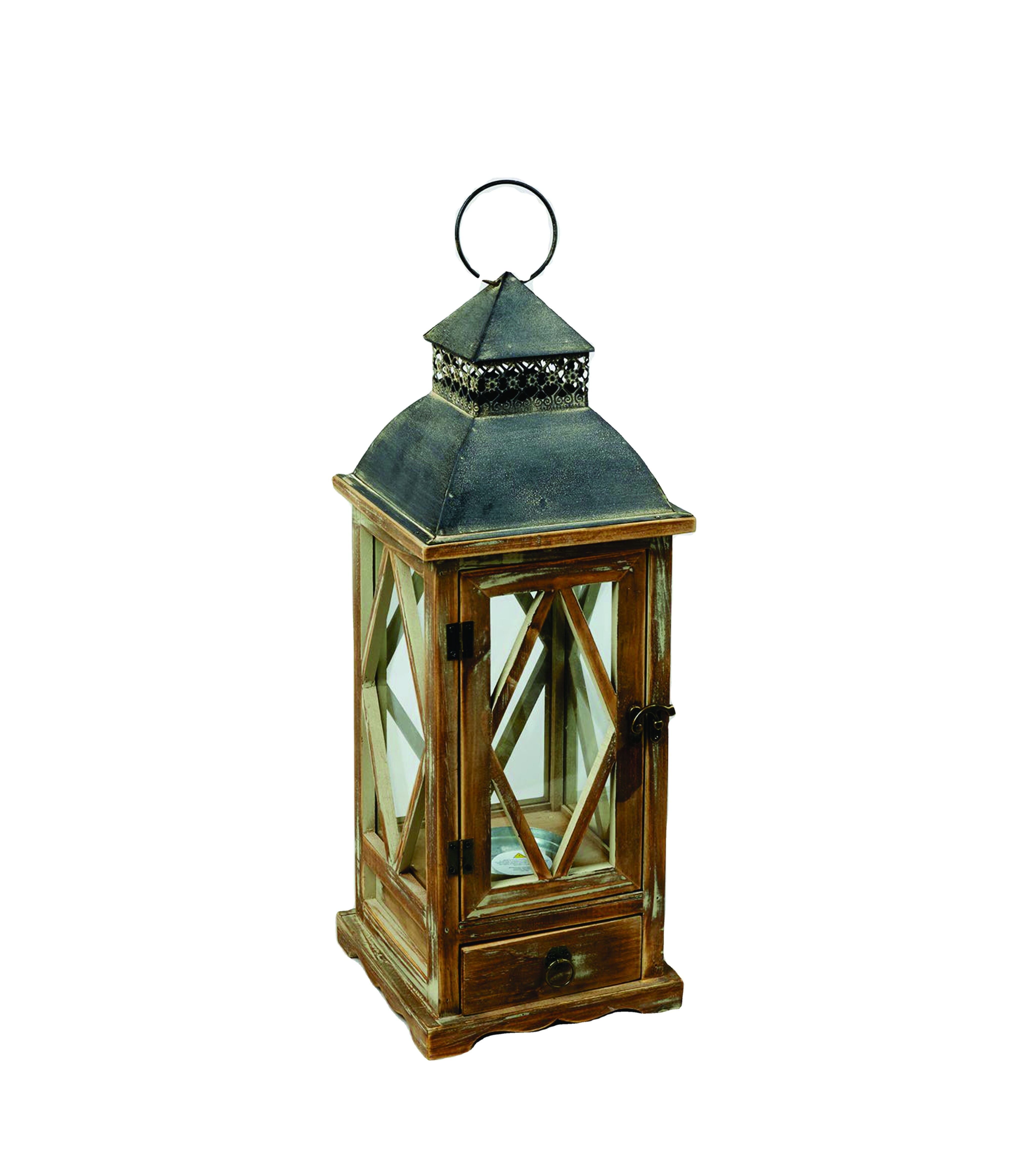 Latest Design Wooden Lantern with Metal Base Hanging Luxury Lantern in Morrocon Style Candle Holder For Home Decor Handmade