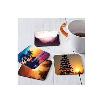 Custom Round Clear Acrylic Drink Coaster Set Tabletop Protection Thick Acrylic Mugs Cups Mats Decorate for Home Office