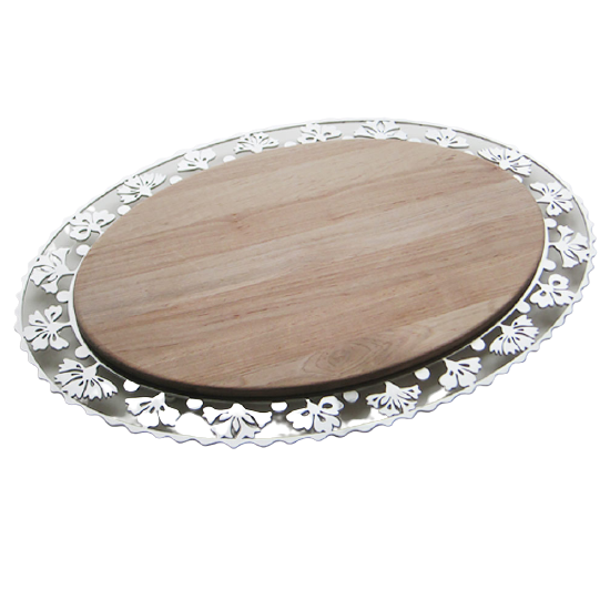 Latest Design High Quality Mango Wood Serving Tray with laser Cutting Modern Standard Size Wooden Tray For Tableware Kitchenware