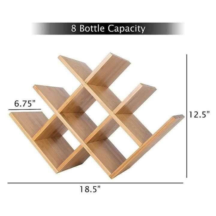 6 Bottle Mango wood Wine Racks Countertop Cabinet Wine Holder wood bottle display stand curved acacia wood for customized size