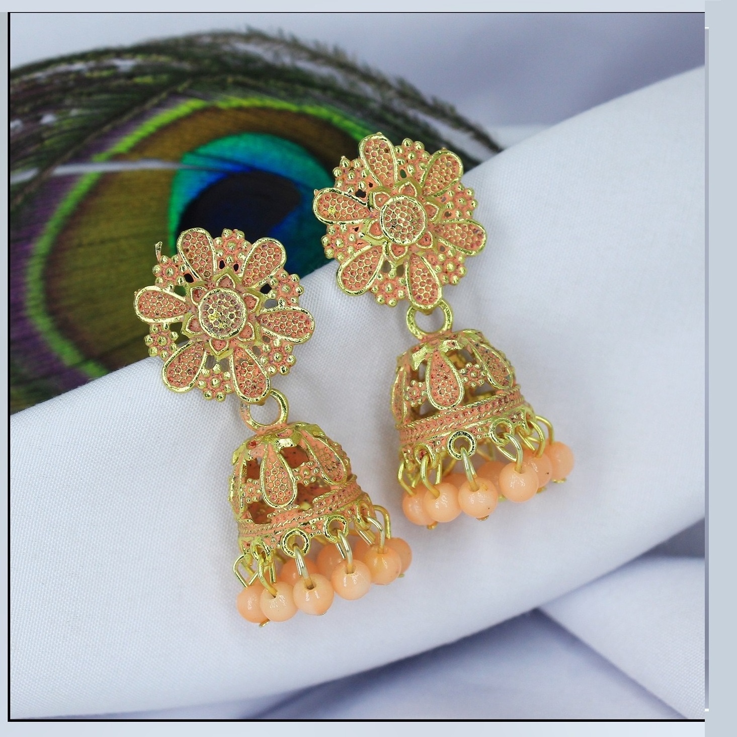 Earrings Manufacturer of Indo Western Meenakari Jewellery Jhumka Earring With Gold Plating for Export dubai indian jewelry