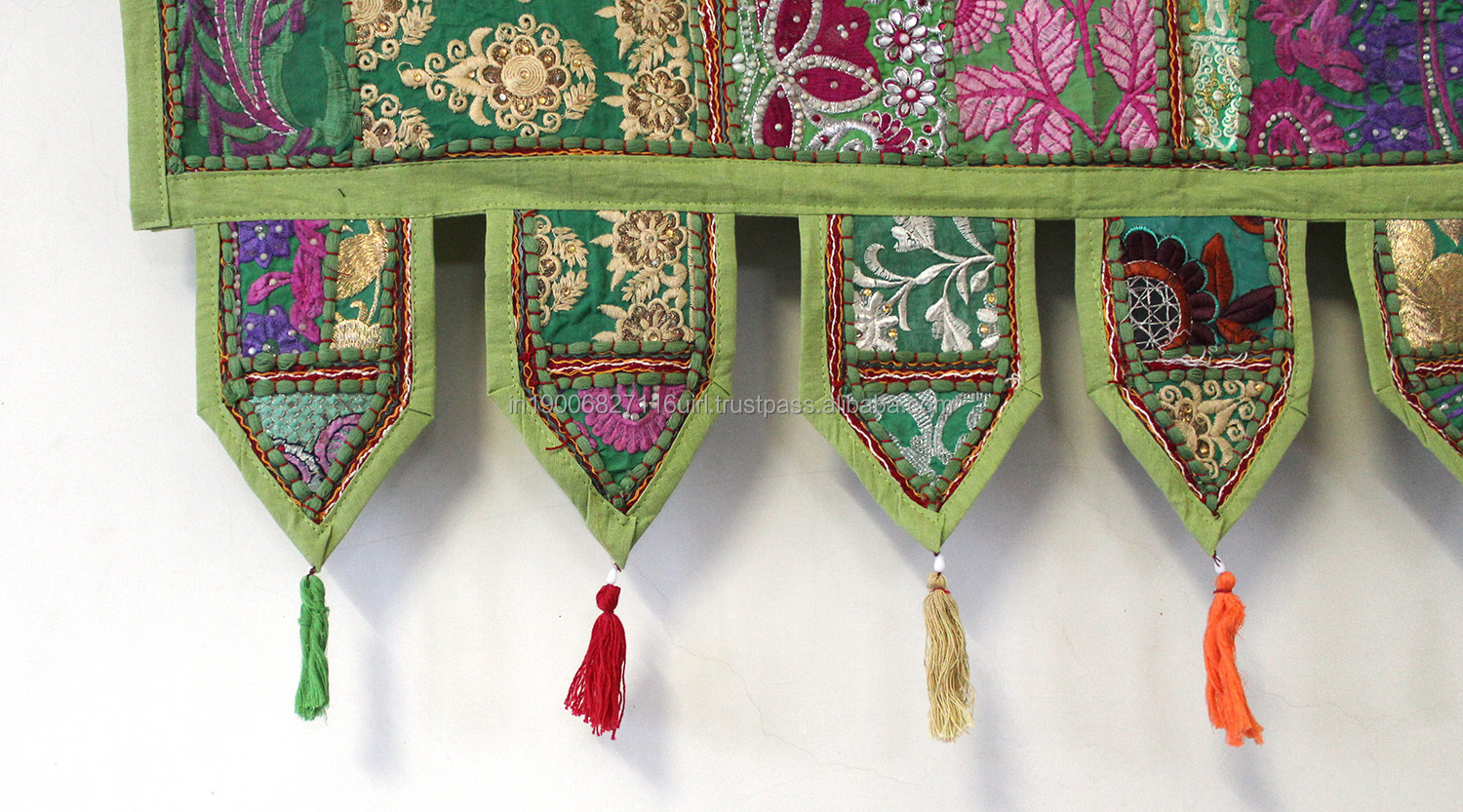 Indian Decorative Door Mango Leaf Tapestry Wall Hanging Toran Boho valance Doorway Bohemian Decoration for Home Decor