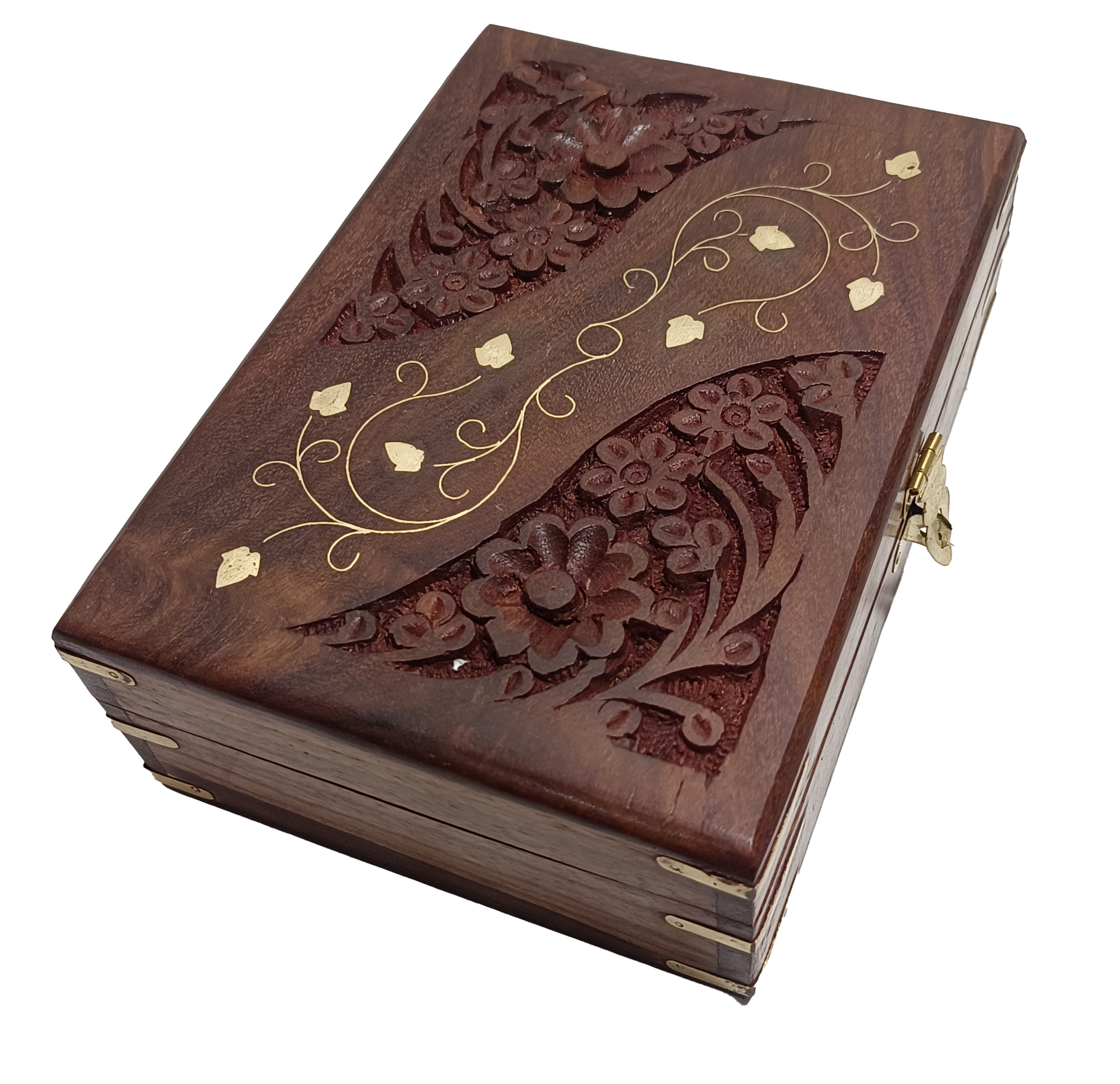 Wooden Jewellery Box for Women Wood Jewel Organizer Hand Carved with Intricate Carvings Sheesham Jewellery Wooden Box