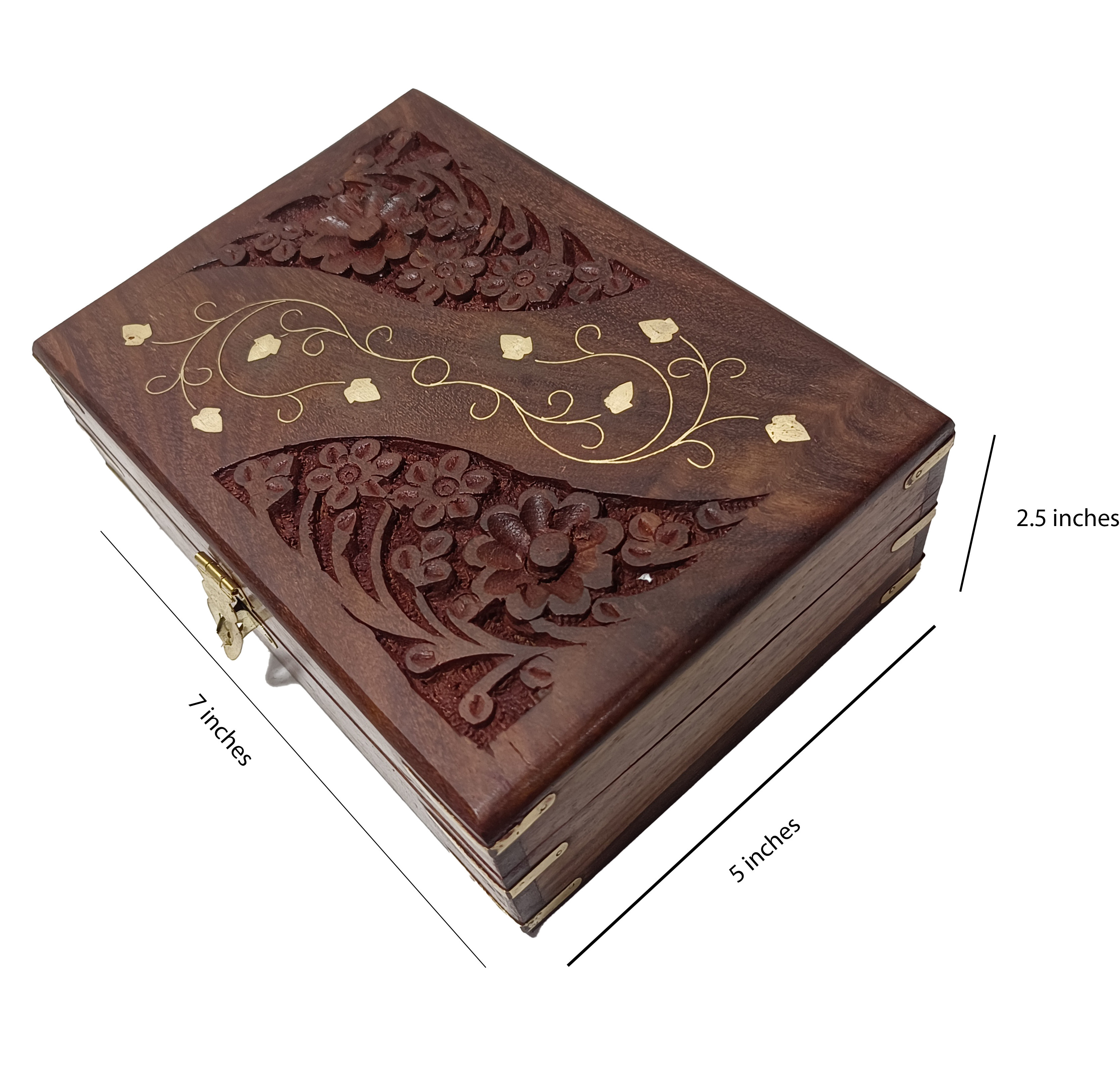 Wooden Jewellery Box for Women Wood Jewel Organizer Hand Carved with Intricate Carvings Sheesham Jewellery Wooden Box