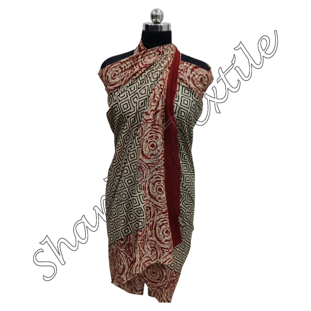 Hand Block Printed Beautiful Cotton Sarong Light Weight Short Beach Wear Kaftan Night Wear And Sleep Wear Summer Dress Sarong