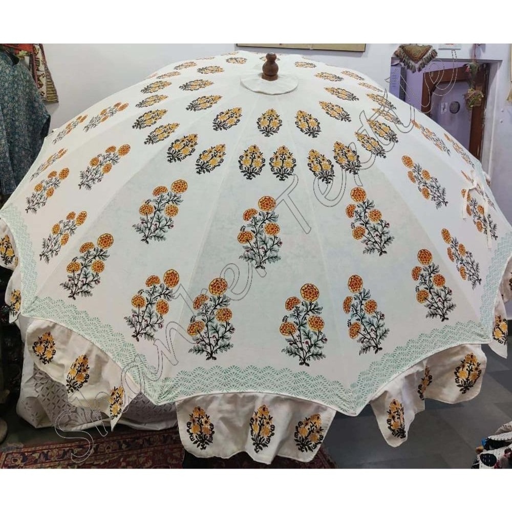 Ethnic Handmade Indian Garden Umbrella Large Decorative Garden Umbrella Tribal Bohemian Garden Umbrella