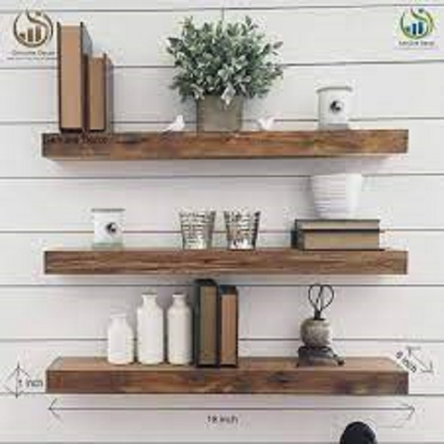 Set of 3 Wood Honeycomb Shelves Hexagon Floating Shelves wooden wall shelf for Home and Office