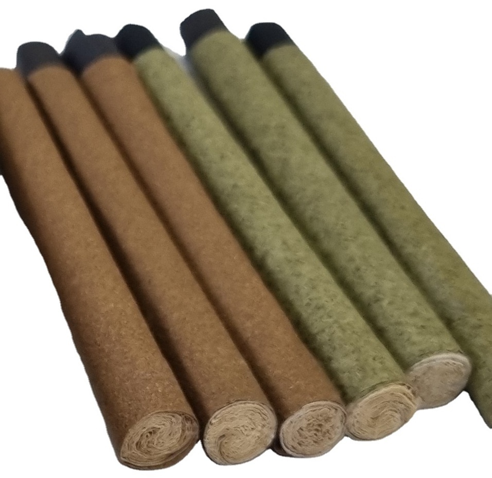 Brown Leaf Wraps & Rolling paper rolled cones straight tubes American Hem Brown & Green paper rolled cones in custom size 4 USA