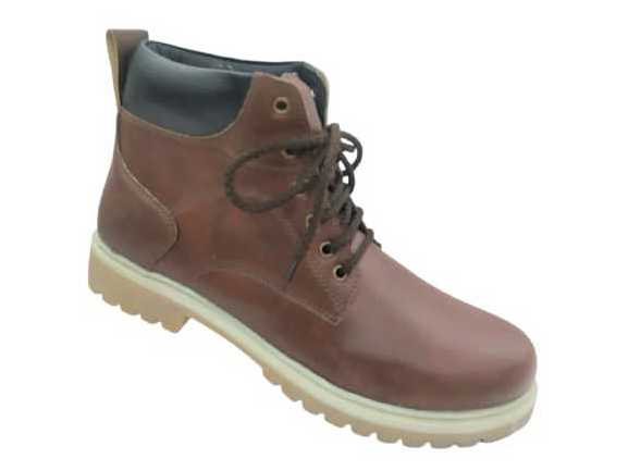 High Quality, Hard-Wearing, Non-Slip Men's Brown Leather Boots Made in India With a Classic Design Long Lasting and Good Quality