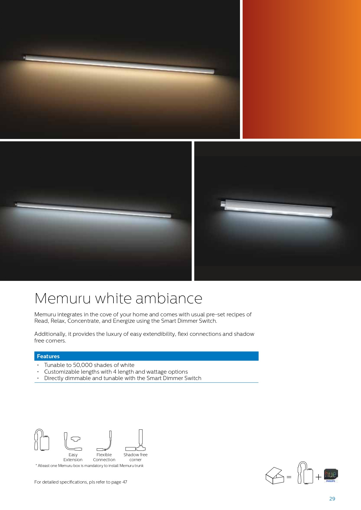 White Ambiance Memuru Cove Light (Tunable White) Tube Light Housing LED Tube Light Fixture