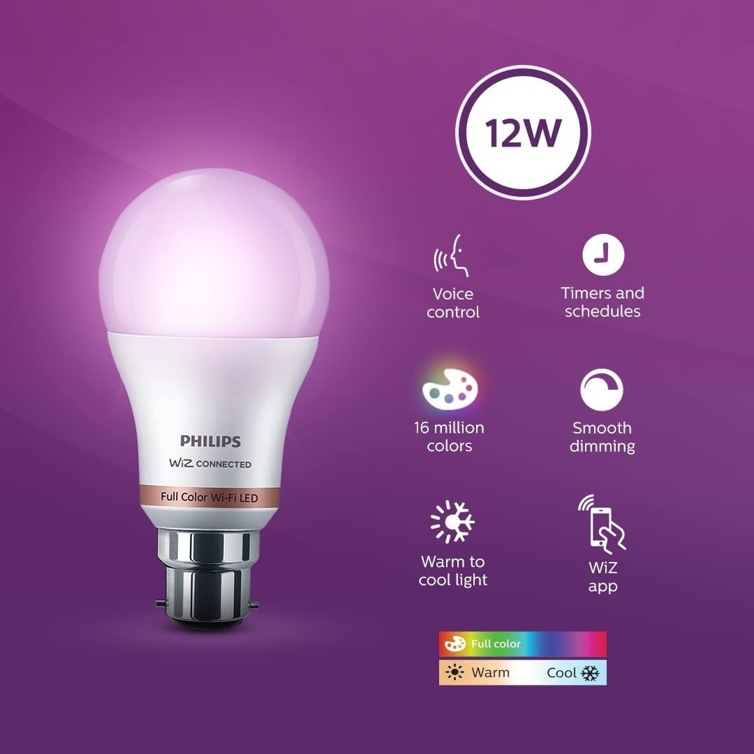 LED Bulb 12W FULL COLOR WiFi B22 for Living, Bedroom, Home Office & Study Indoor Led Light Bulb at Wholesale Price