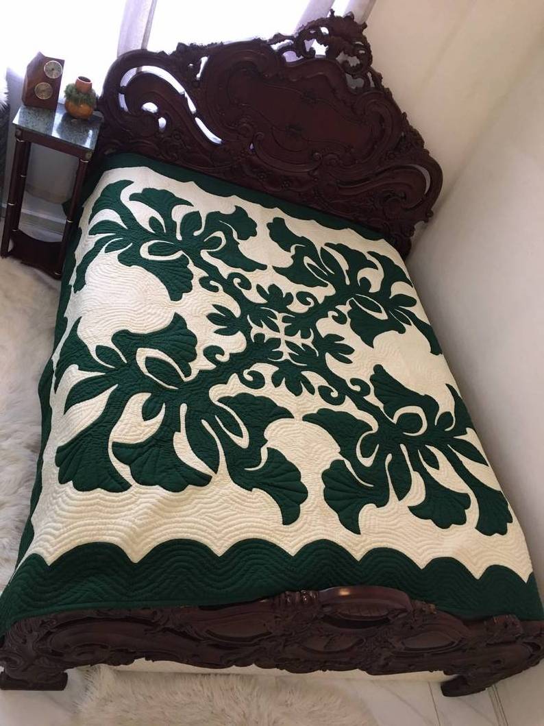 Hand Block Printed Cotton Hawaiian Quilt Boho Blanket Polynesian Bed Cover Set Quilts for Beds Factory Supply Price Summer Ac