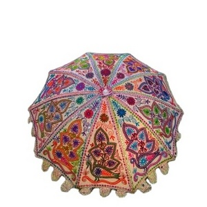 Decorative Wedding Umbrellas Sun Protection Parasols Handmade Vintage Embroidered Umbrella Indian Small Umbrella for Decoration