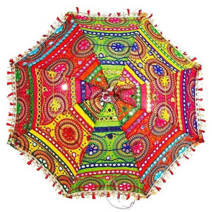 Traditional And Colorful Design low price Umbrella Rajasthani Bagru Printed Parasol Outdoor Garden Umbrella decoration Umbrella