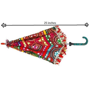 High Quality Factory at convenient prices Indian Handcrafted Embroidery Decorative Garden Umbrella for wedding and parties