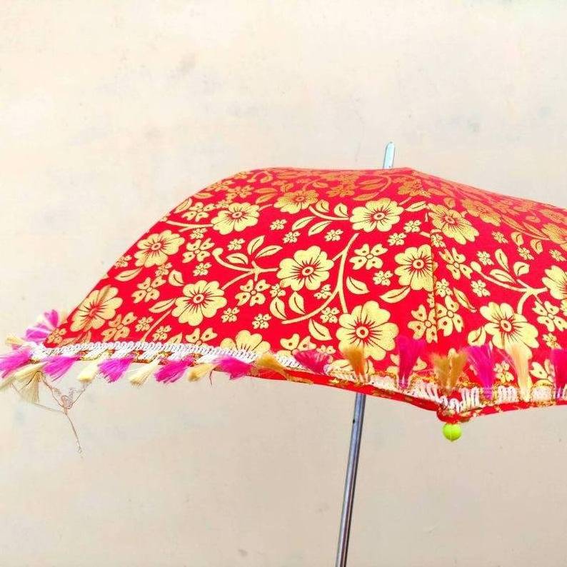 Handmade ethnic Garden Umbrella Designer Cotton sun parasol Indian decorative gift rajasthani antique work colorful umbrella