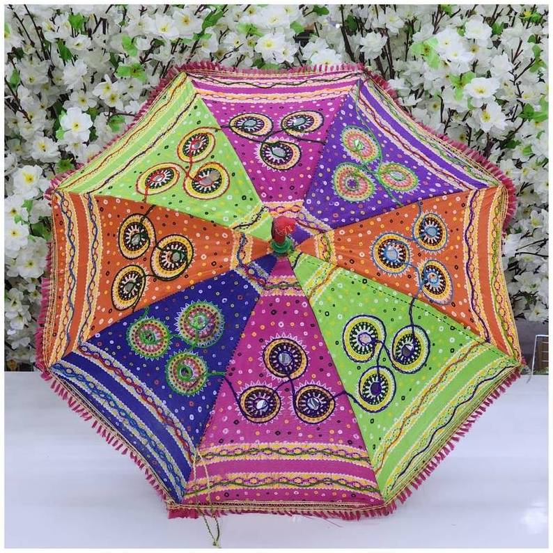 Decorative Patchwork Umbrella Wedding Decor Umbrella, Mehedi Function Decor Umbrella, Rajasthani and Gujrati Umbrella For Decor