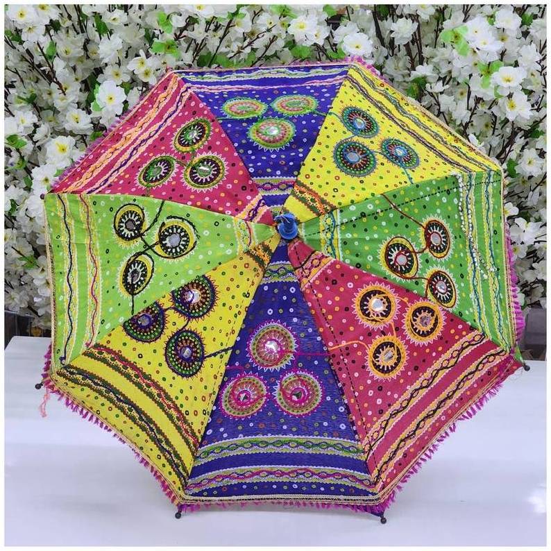 Decorative Patchwork Umbrella Wedding Decor Umbrella, Mehedi Function Decor Umbrella, Rajasthani and Gujrati Umbrella For Decor