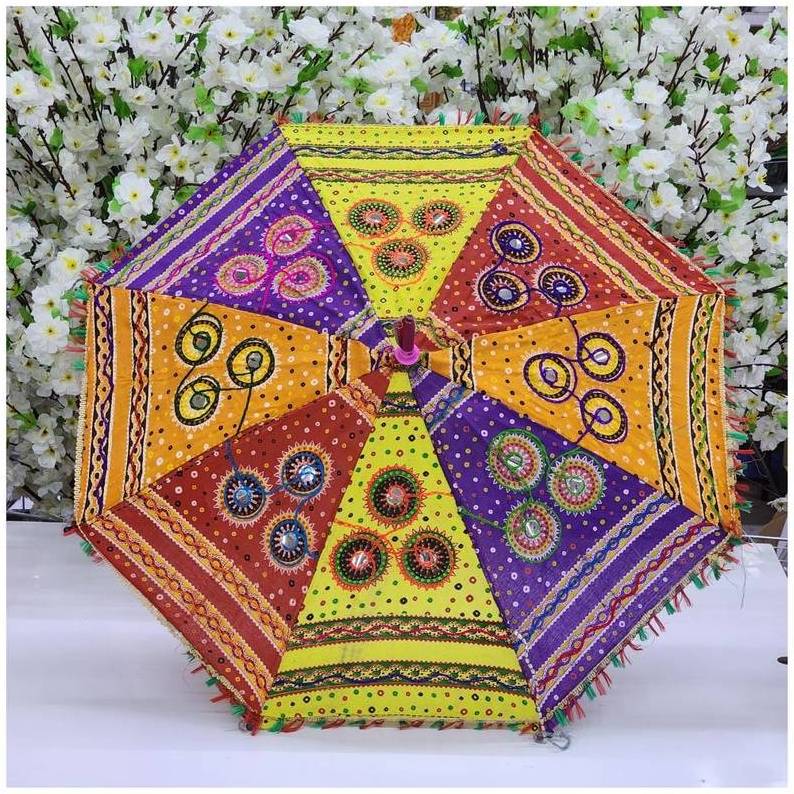 Decorative Patchwork Umbrella Wedding Decor Umbrella, Mehedi Function Decor Umbrella, Rajasthani and Gujrati Umbrella For Decor