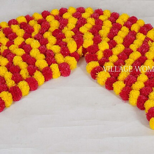 SALE ON India Multi Color Artificial Decorative Marigold Flower Garland Strings for Christmas Wedding Party Decoration