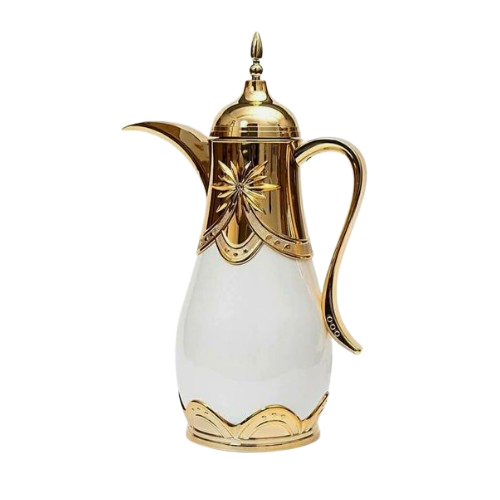 Tea Coffee Pot Classic Luxury Design White Enamel Finished Arabic Dallah Superior Quality Medium Size Kitchen Tea Pot