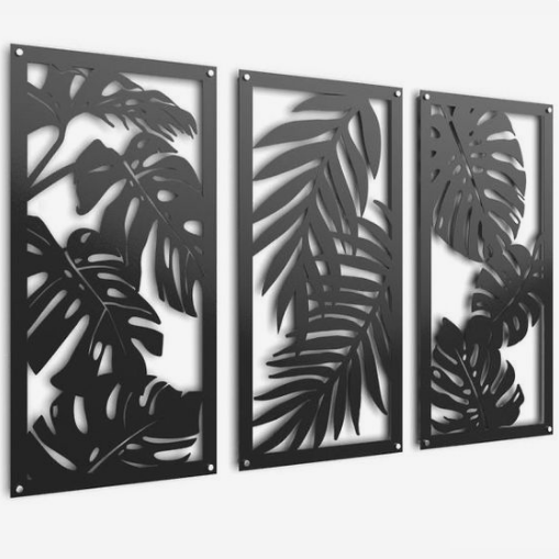 Set of Two Black White Large Size Wall Art Hanging Handmade Texture 3D Abstract Wall Decor Set For Living Room