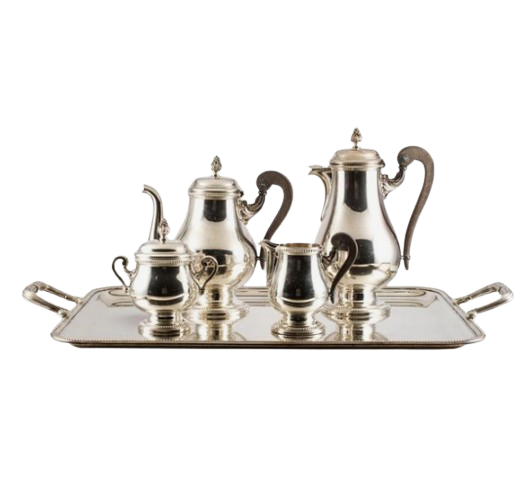 New European Style Tea Set Afternoon Tea Set Royal Style Elegant Metal Stainless Steel Tea Set