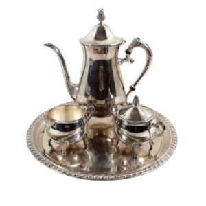 New European Style Tea Set Afternoon Tea Set Royal Style Elegant Metal Stainless Steel Tea Set