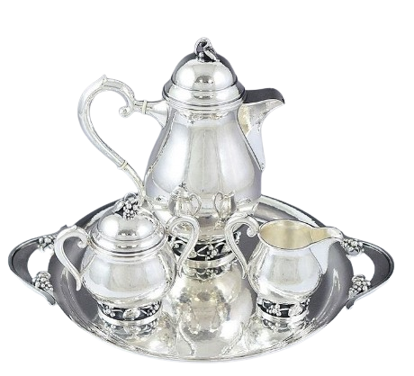 New European Style Tea Set Afternoon Tea Set Royal Style Elegant Metal Stainless Steel Tea Set