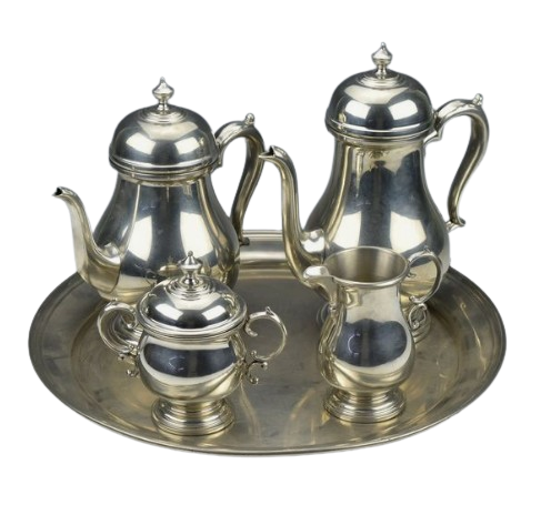 New European Style Tea Set Afternoon Tea Set Royal Style Elegant Metal Stainless Steel Tea Set