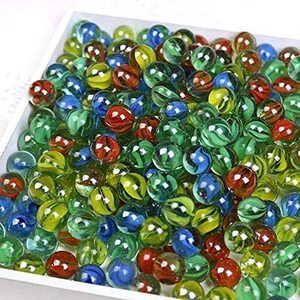 Solid glass balls Colorful Playing Glass Marbles for Playing and Decoration - 100 Pieces + 1 Shooter Marble Inside