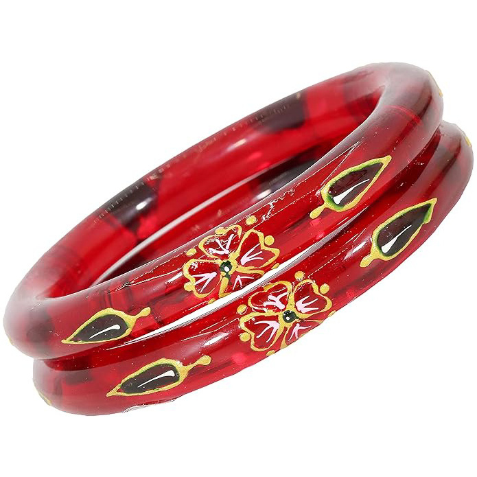 Super Sell 2023 Glass with Flowers and Leaf Printed Sleek Design Kada Set For Women and Girls Wearing By Indian Exporters