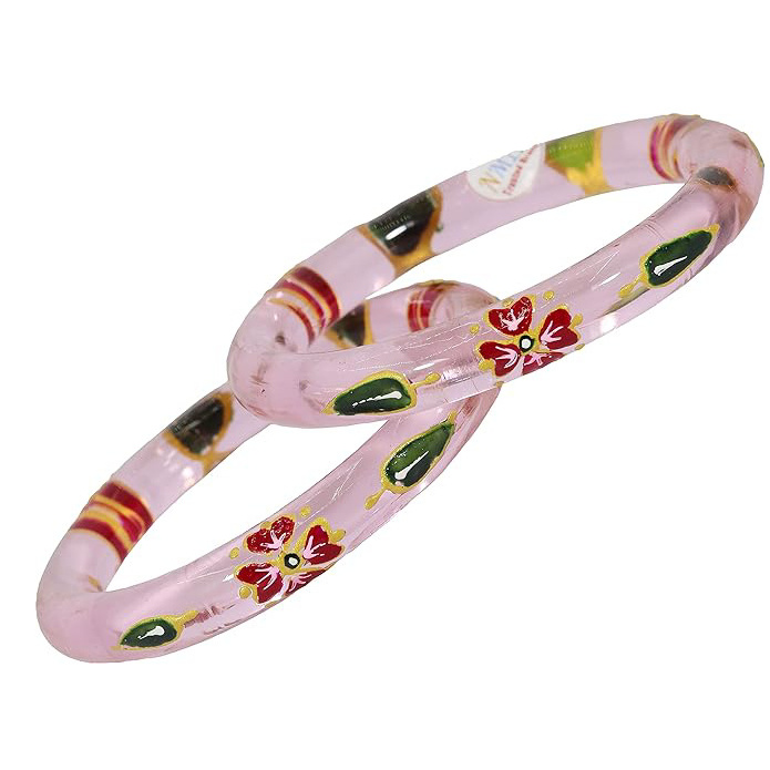 Super Sell 2023 Glass with Flowers and Leaf Printed Sleek Design Kada Set For Women and Girls Wearing By Indian Exporters