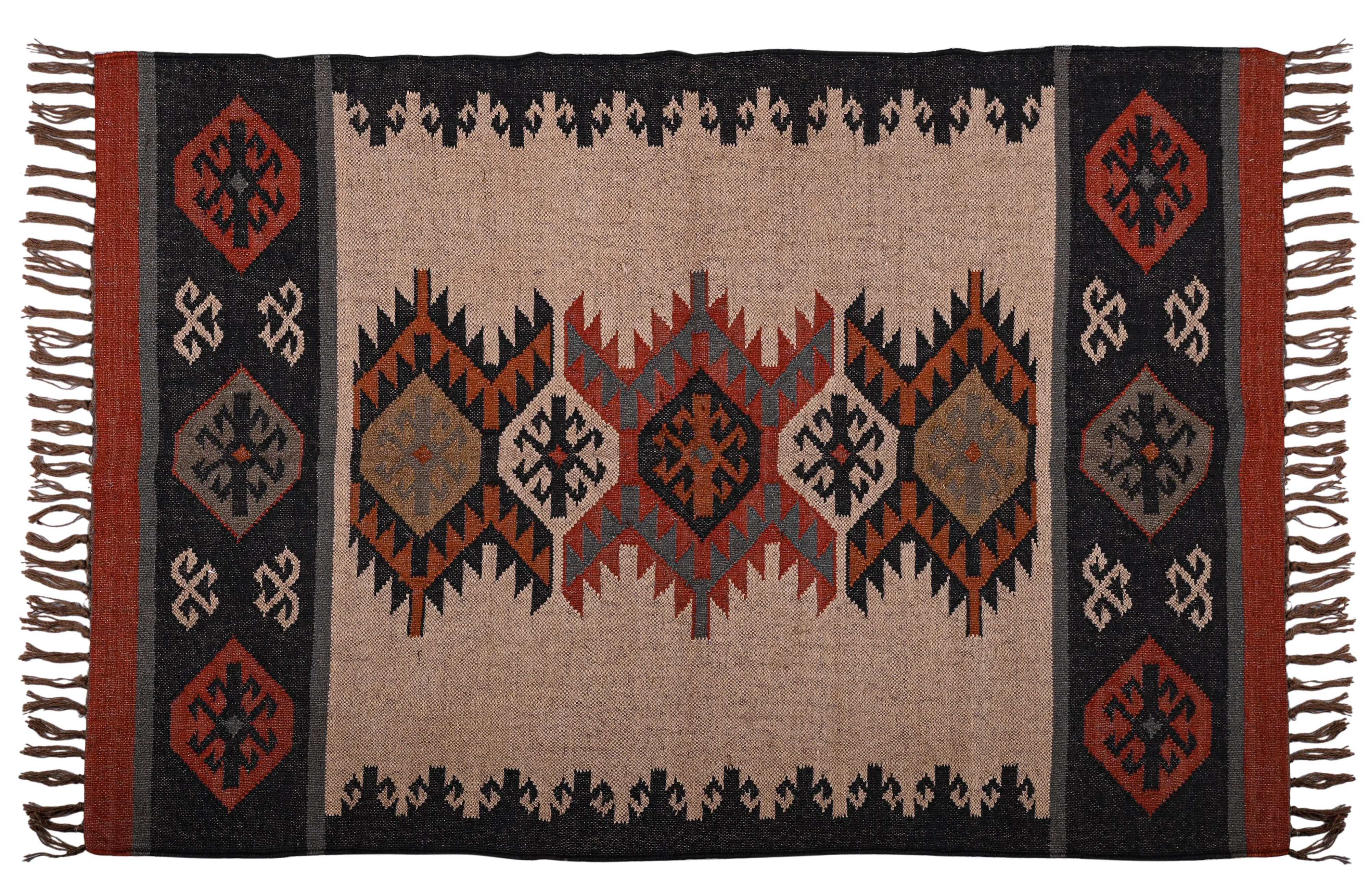 Transitional Mud Jute Printed Rug by Art India