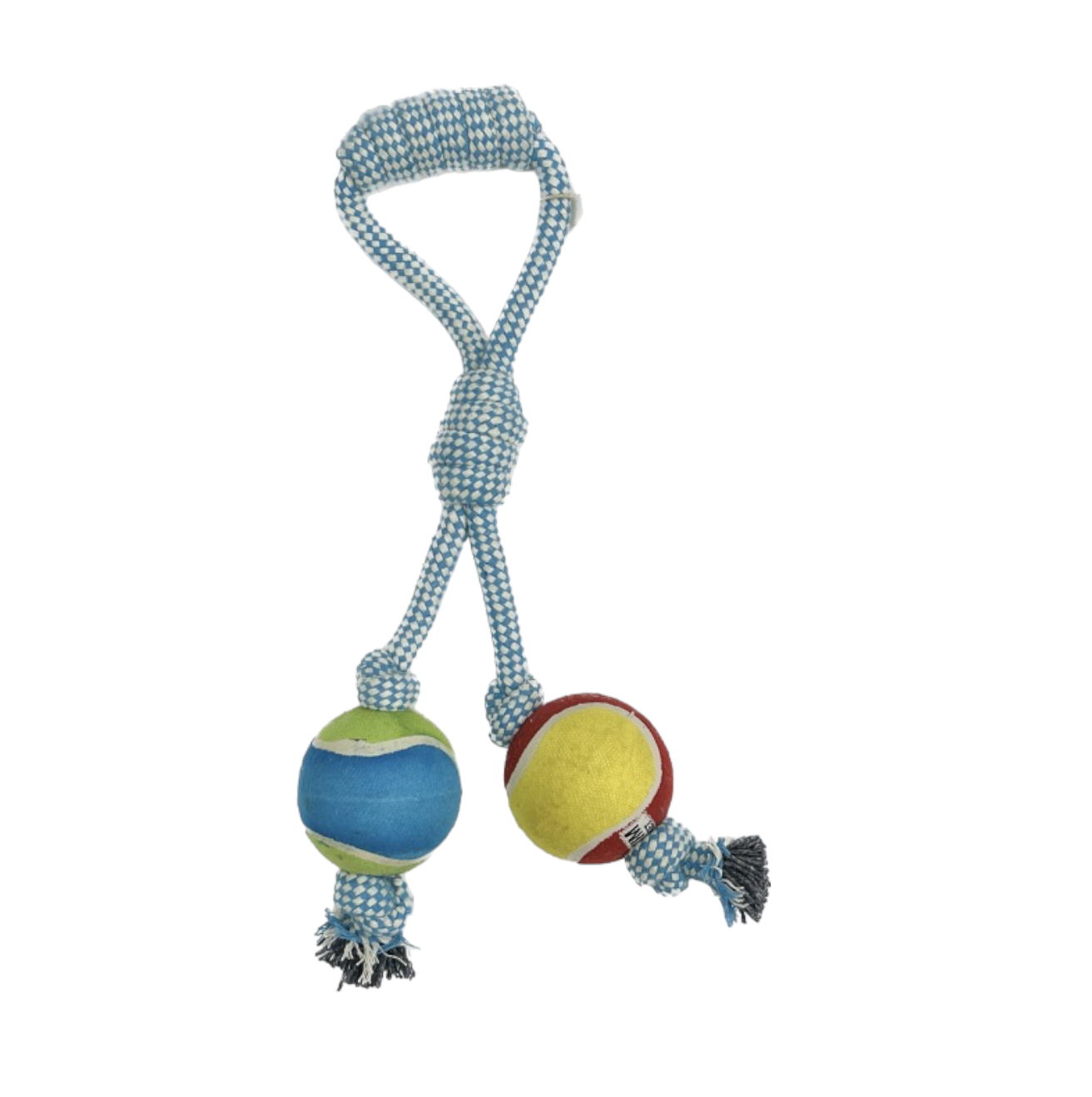 Most Selling Easy to Play Two Tennis Balls Handle Ball Cotton Rope Toy For Dogs from Indian Exporter and Manufacturer