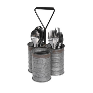 Galvanized Caddy For Your Kitchen And Home Decoration With Vintage Style Handle Storage Racks And Shelving Units