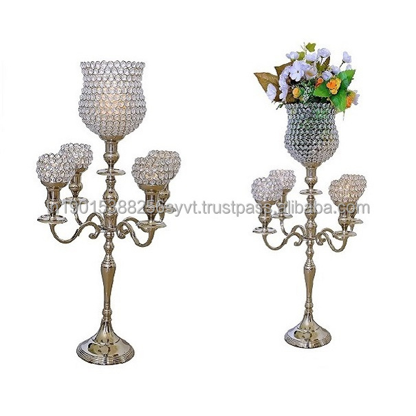 Candelabra Hot Selling Metal White Powder Coated Royal Finished Handcrafted Decorative Candelabra