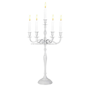 Candelabra Hot Selling Metal White Powder Coated Royal Finished Handcrafted Decorative Candelabra